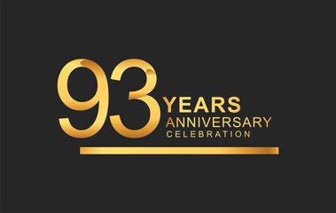 Obraz premium 93rd years anniversary logotype with under line golden color for anniversary celebration