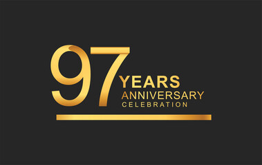 97th years anniversary logotype with under line golden color for anniversary celebration