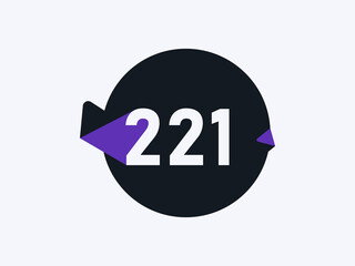 Number 221 logo icon design vector image