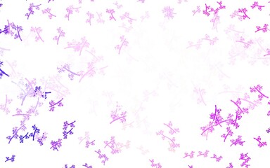 Light Purple, Pink vector natural pattern with branches.
