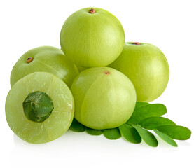 Indian gooseberry isolated on white background