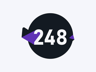 Number 248 logo icon design vector image