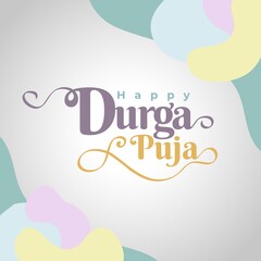Happy Durga puja typography