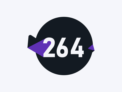 Number 264 logo icon design vector image