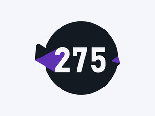 Number 275 logo icon design vector image