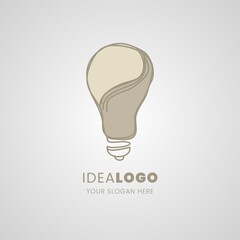 Hand drawn idea bulb symbolic logo