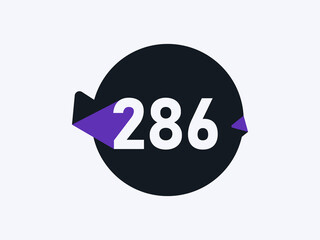 Number 286 logo icon design vector image