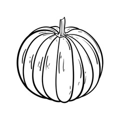 hand drawn pumpkin and ink. Scary greeting card and invitation party poster. Modern illustration concept. single element, icon, sticker, poster card. vegetable harvest autumn Halloween thanksgiving