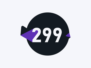 Number 299 logo icon design vector image