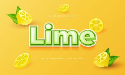 Lime editable text effect with lemon