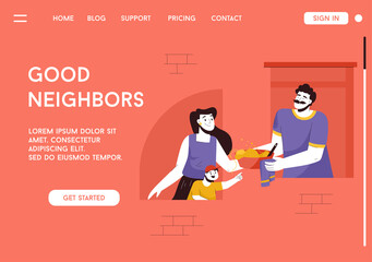 Vector landing page of Good Neighbors concept