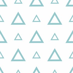 Raster geometric pattern. Ornament of blue triangles. Template for textiles, scrapbooking.