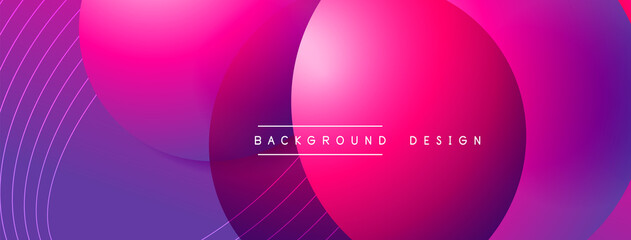 Gradient circles with shadows. Vector techno abstract background. Modern overlapping forms wallpaper background, design template