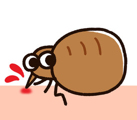 吸血するノミのキャラクター