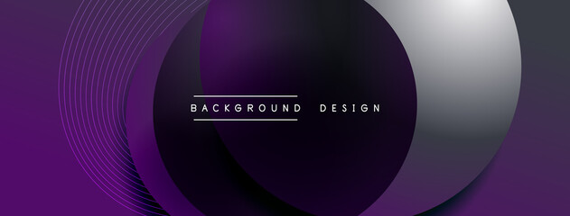 Gradient circles with shadows. Vector techno abstract background. Modern overlapping forms wallpaper background, design template