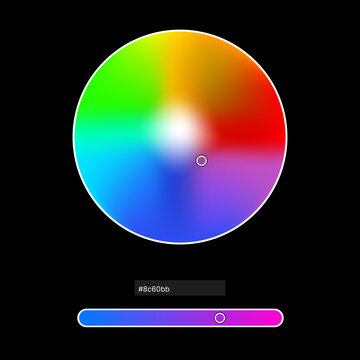 Color Wheel Concept to Choose Different Colors. Color picker assistant. Vector illustration