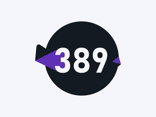 Number 389 logo icon design vector image