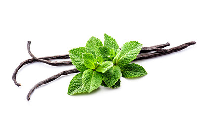 Vanilla steak with mint leaves © margo555