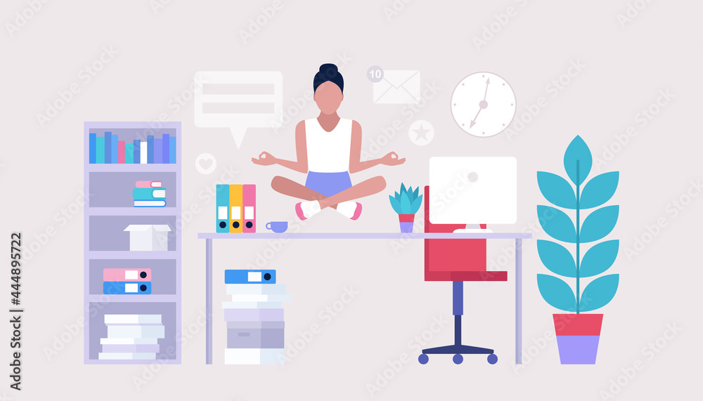 Sticker relax and meditate concept