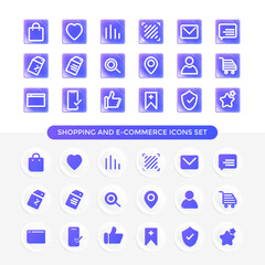 SHOPPING AND E-COMMERCE ICONS SET  graphic elements
