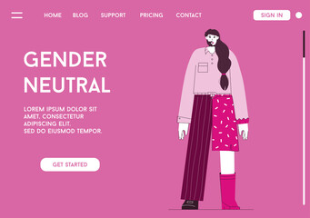 Vector landing page of Gender Neutral concept