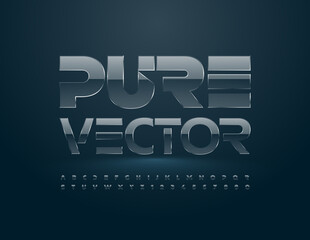 Vector Pure Font. Glass shiny Alphabet. Transparent Letters and Numbers set