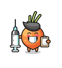 Mascot Illustration of carrot as a doctor