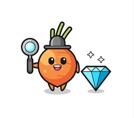 Illustration of carrot character with a diamond