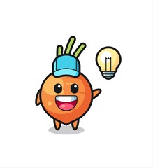 carrot character cartoon getting the idea