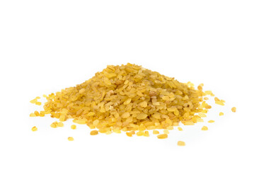 Bulgur isolated on white background.