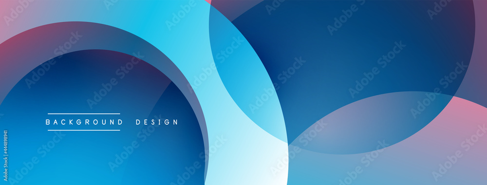 Poster abstract overlapping lines and circles geometric background with gradient colors