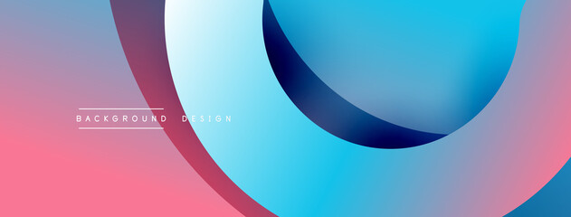 Abstract overlapping lines and circles geometric background with gradient colors
