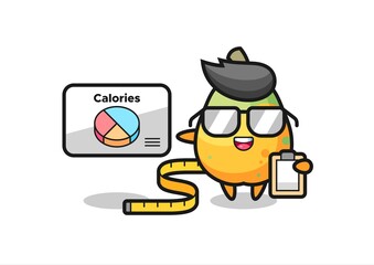 Illustration of papaya mascot as a dietitian