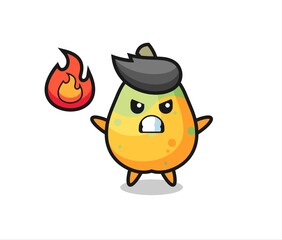 Fototapeta premium papaya character cartoon with angry gesture