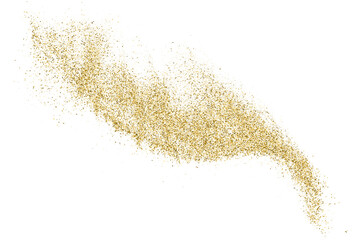 Plakat Gold Glitter Texture Isolated On White. Amber Particles Color. Celebratory Background. Golden Explosion Of Confetti. Vector Illustration, Eps 10.