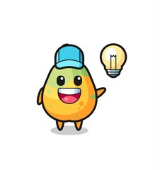 papaya character cartoon getting the idea