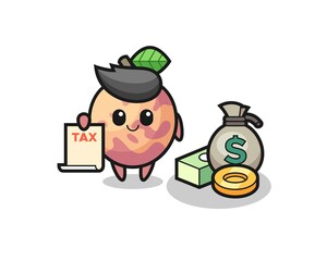 Character cartoon of pluot fruit as a accountant