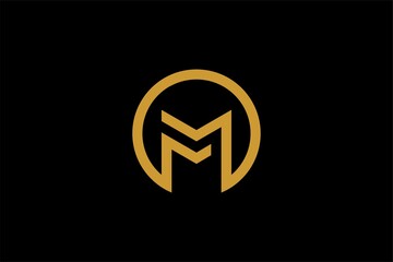 M letter circle logo design. Monogram m in circle sign.