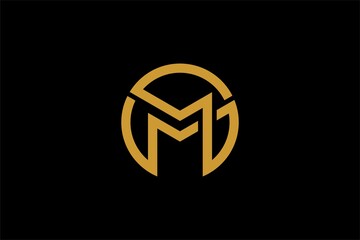 M letter circle logo design. Monogram m in circle sign.
