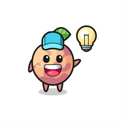 pluot fruit character cartoon getting the idea