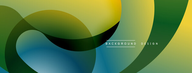 Abstract overlapping lines and circles geometric background with gradient colors