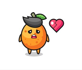 kumquat cartoon illustration is broken heart