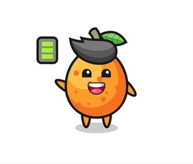 Obraz premium kumquat mascot character with energetic gesture