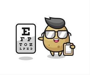 Illustration of potato mascot as an ophthalmology