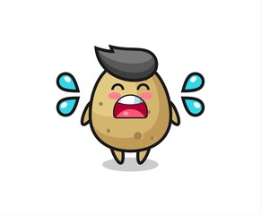 potato cartoon illustration with crying gesture