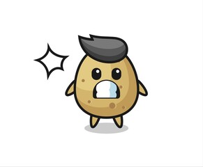 Fototapeta premium potato character cartoon with shocked gesture