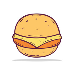 Hand drawn Hamburger icon Design Template. vector sketch doodle illustration. Perfect for food concepts, food infographics, icons or web design, street restaurants menu