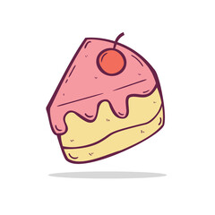 Hand drawn Cake icon Design Template. vector sketch doodle illustration. Perfect for food concepts, food infographics, icons or web design, street restaurants menu