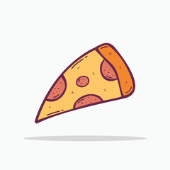Hand drawn Pizza icon Design Template. vector sketch doodle illustration. Perfect for food concepts, diet infographics, icons or web design, street restaurants menu