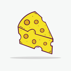 Hand drawn Cheese icon Design Template. vector sketch doodle illustration. Perfect for food concepts, food infographics, icons or web design, street restaurants menu
